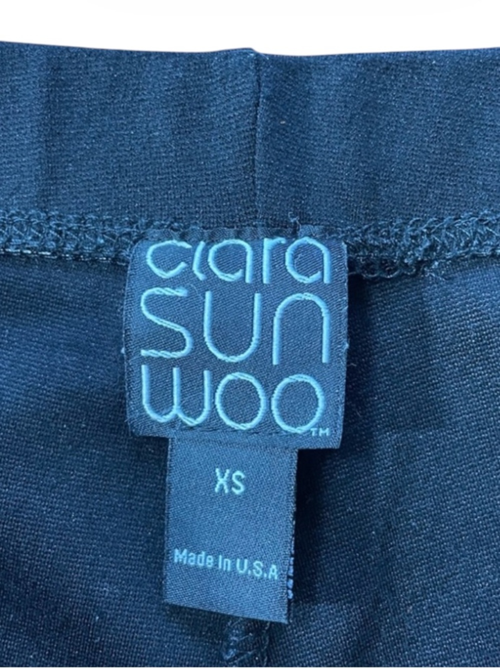 Clara Sun Woo Ponte Knit Black Kick Front Slit Pull On Pants $109. Excellent XS - Picture 10 of 14